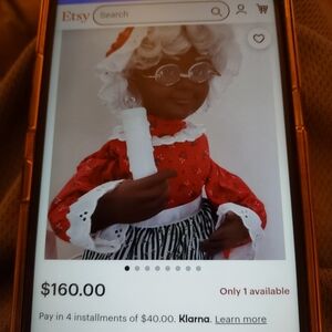 Vintage African Amer. Christmas Grandmother Doll Lights Up